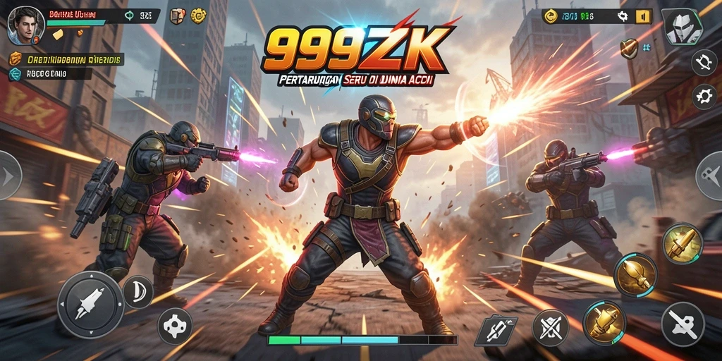 Gameplay seru dari 999ZK dengan pertarungan aksi yang mendebarkan.