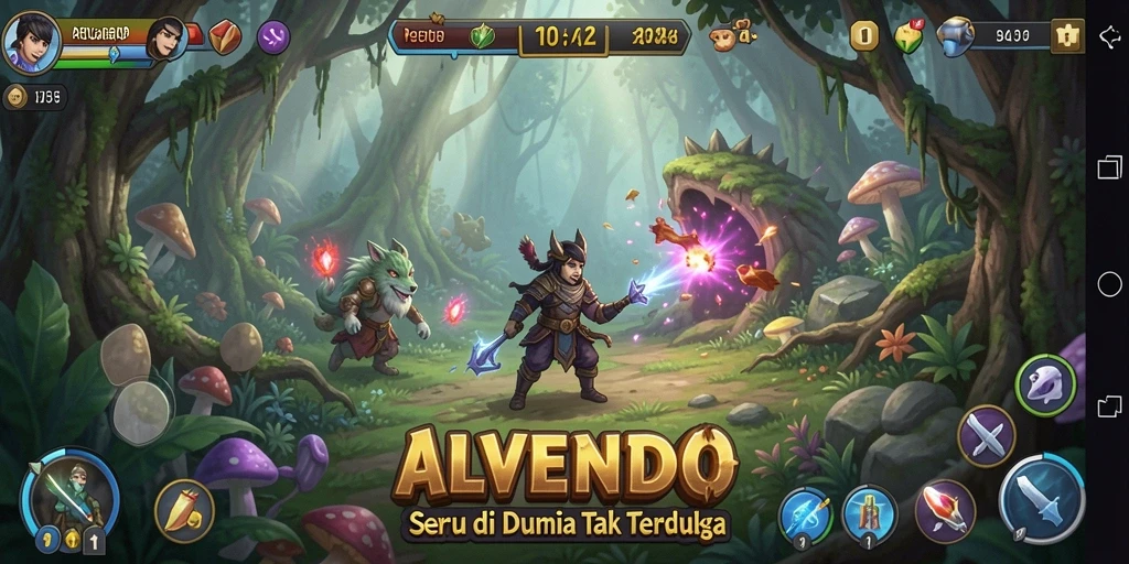 Gameplay menegangkan di dunia petualangan ALVENDO.