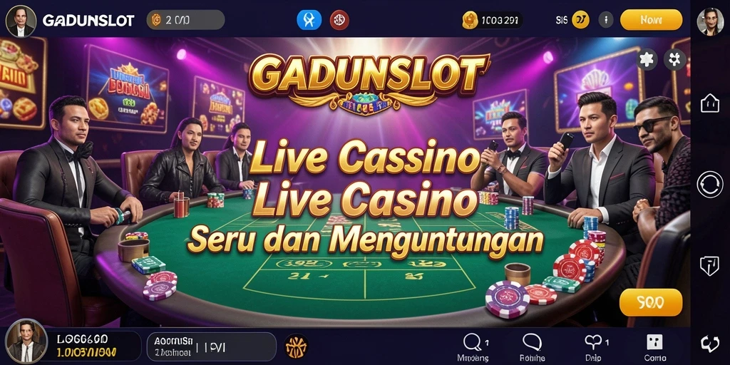 Tampilan grafis GADUNSLOT yang mengesankan dalam permainan Live Casino.