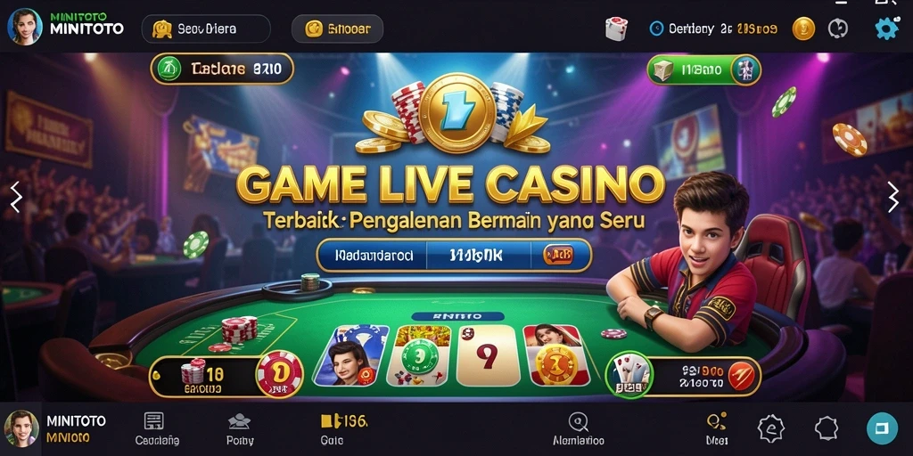 Gameplay seru di MINITOTO dengan dealer langsung dan permainan kasino.