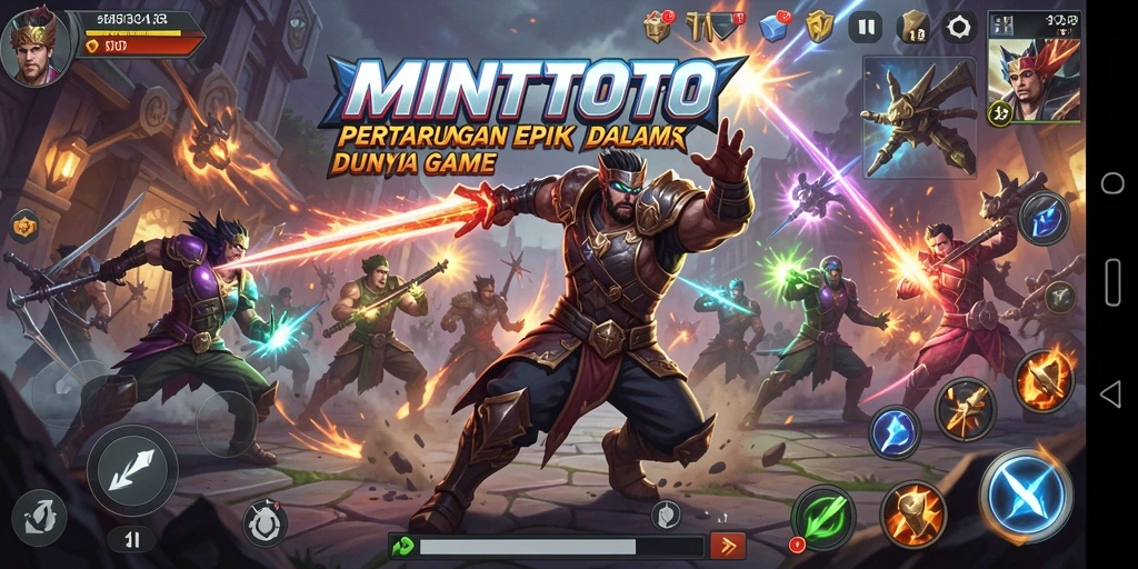 Gambaran aksi pertarungan seru di MINTOTO dengan variasi karakter.