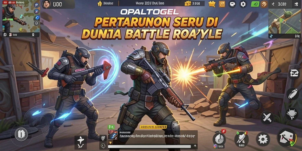 Tampilan gameplay seru OPALTOGEL dalam pertarungan Battle Royale.