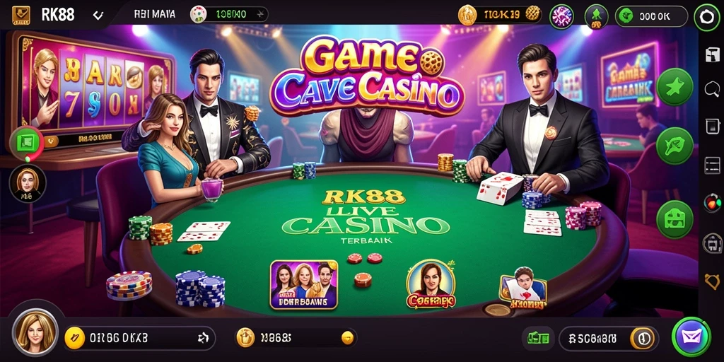 Tampilan gameplay Live Casino RK88 yang mendebarkan dan interaktif.