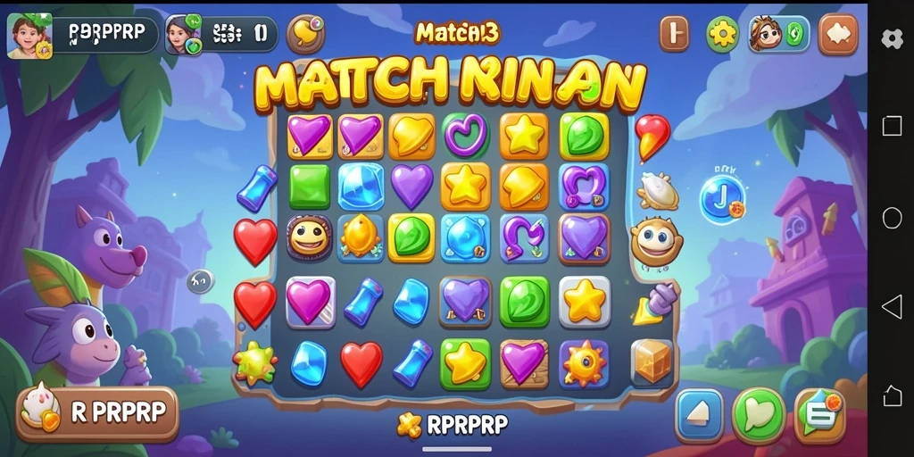 Screenshot gameplay RPRPRP menunjukkan keseruan dalam mencocokkan objek.
