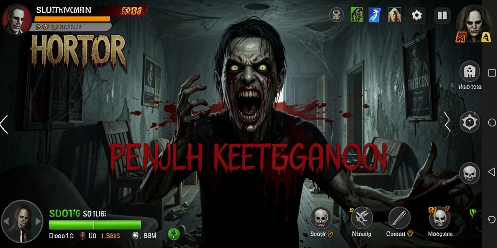 Screenshot menakutkan dari gameplay SLOT138 yang menampilkan suasana gelap.