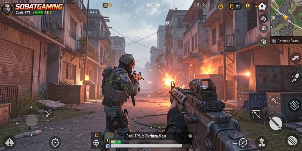 Screenshot menunjukkan aksi intens di SOBATGAMING dengan grafis menakjubkan.